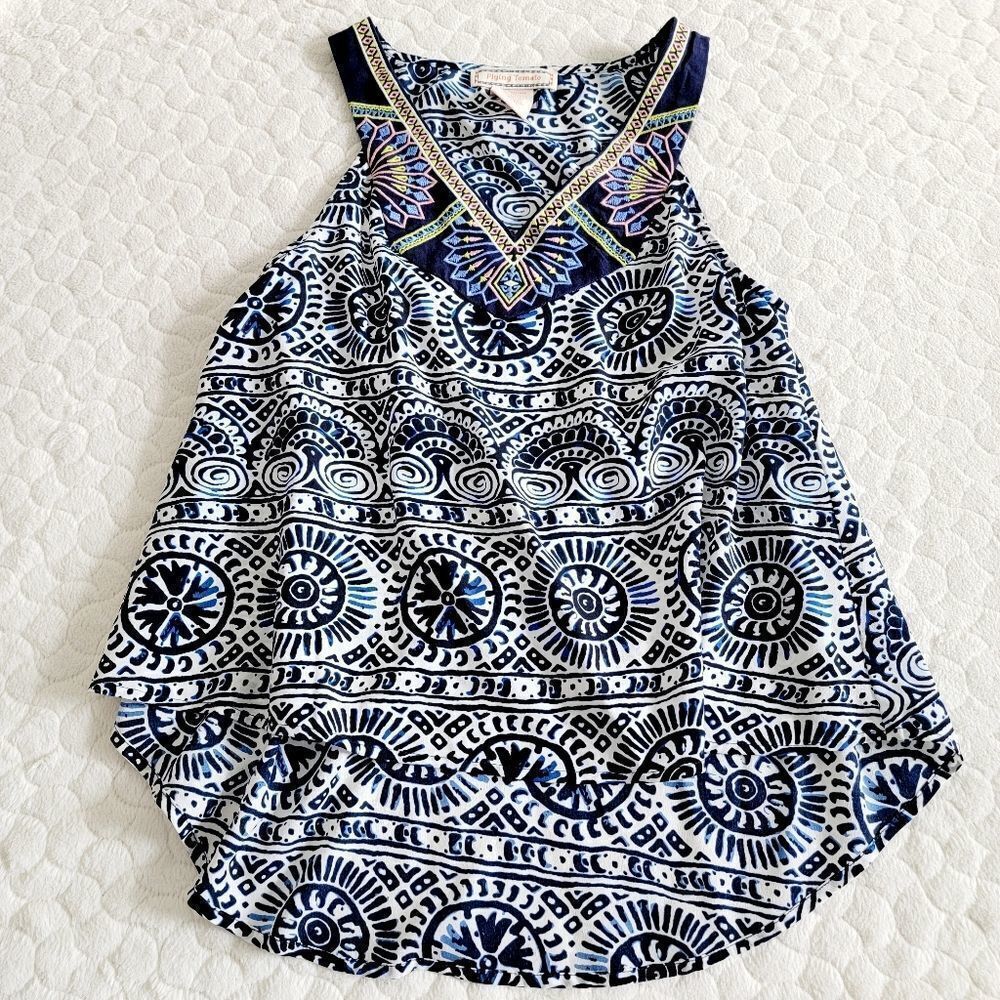 Flying Tomato tank top racerback batik boho embroidered hippie